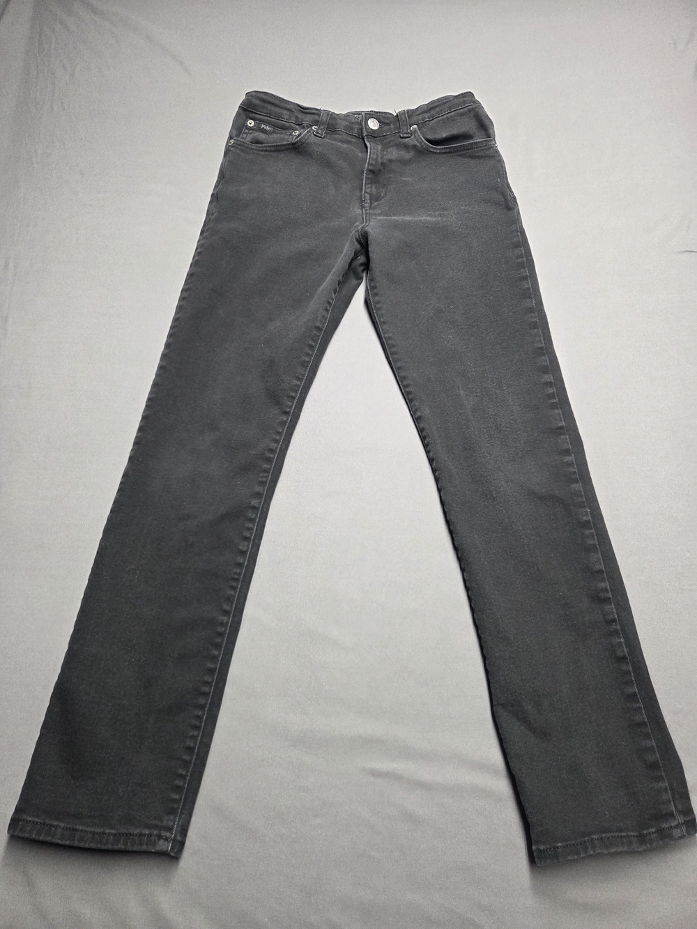 Polo Ralph Lauren Boys Black Jeans Size 16 Youth XL Straight Leg Denim Pants